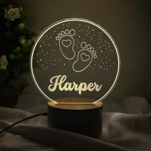 Baby Feet Name Lamp – Personalised Night Light