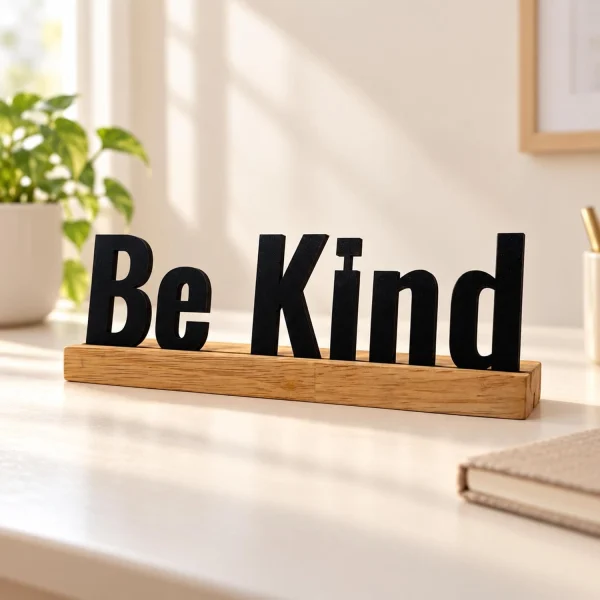 Be Kind Wooden Table Sign – Positive Quote Decor