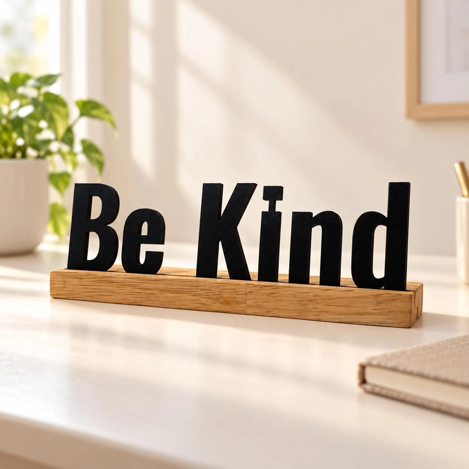 Be Kind Wooden Table Sign – Positive Quote Decor