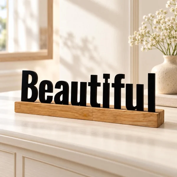 Beautiful Wooden Table Sign – Vanity & Dressing Table Decor