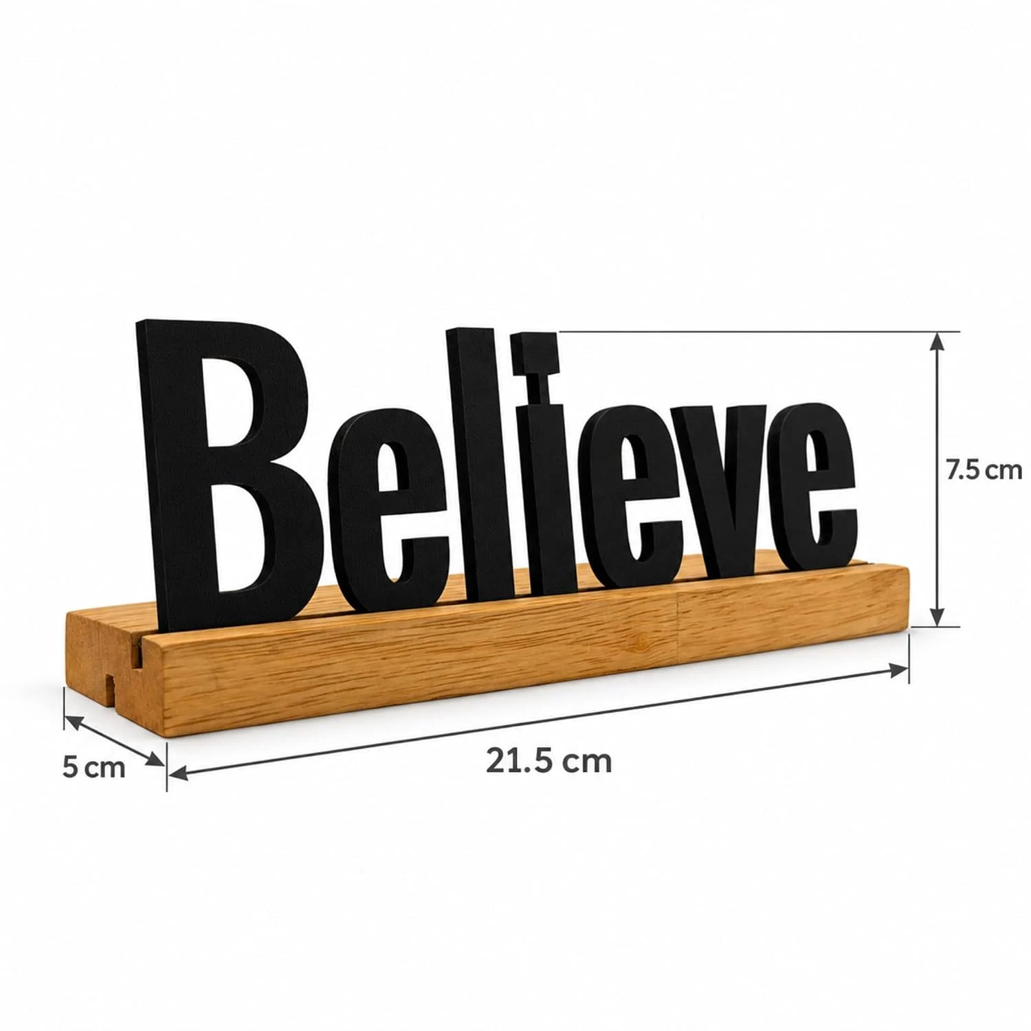 BELIEVE Wooden Table Sign – Motivational Decor – photo 3