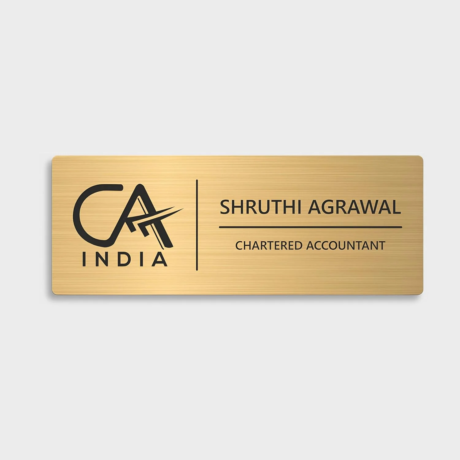Self-Adhesive Acrylic Door Name Plate for Chartered Accountants