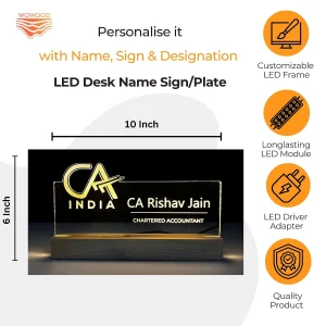 Name lamp for chartered accountants – size 10 x 6 inch