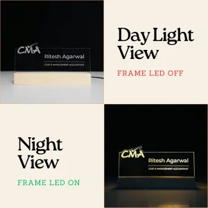 Name lamp for cost & management accountants – day and night view