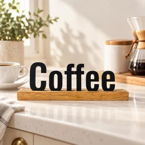 Coffee wooden table sign – photo 2