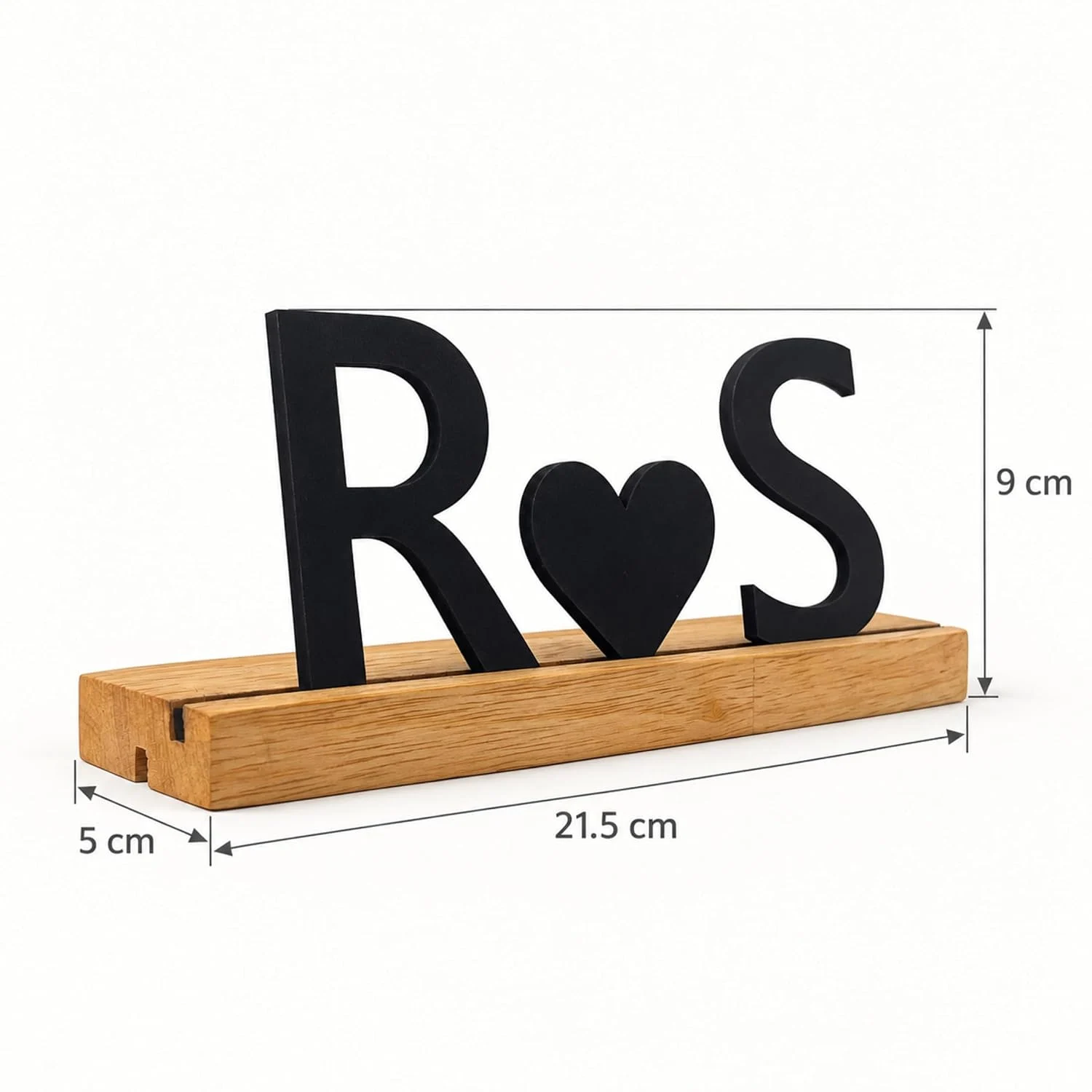 Couple Initials Wooden Sign with Heart – Personalised – photo 3
