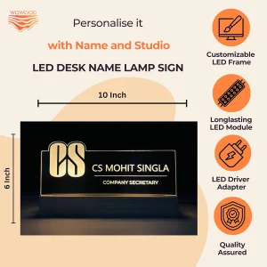 Name lamp for company secretaries – size 10 x 6 inch