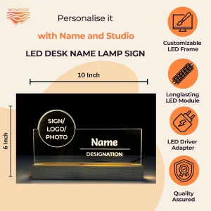 Name lamp for any profession – day and night view