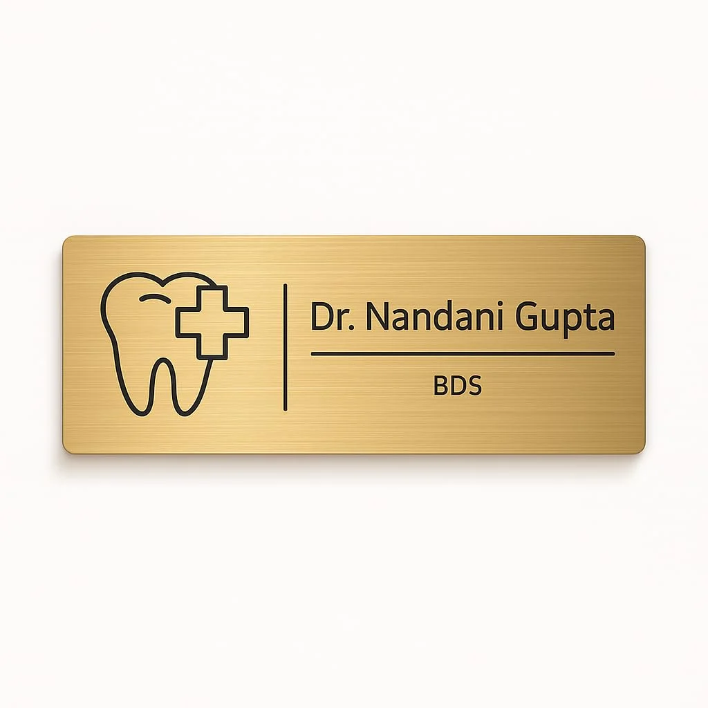 Self-Adhesive Acrylic Door Name Plate for Dentists