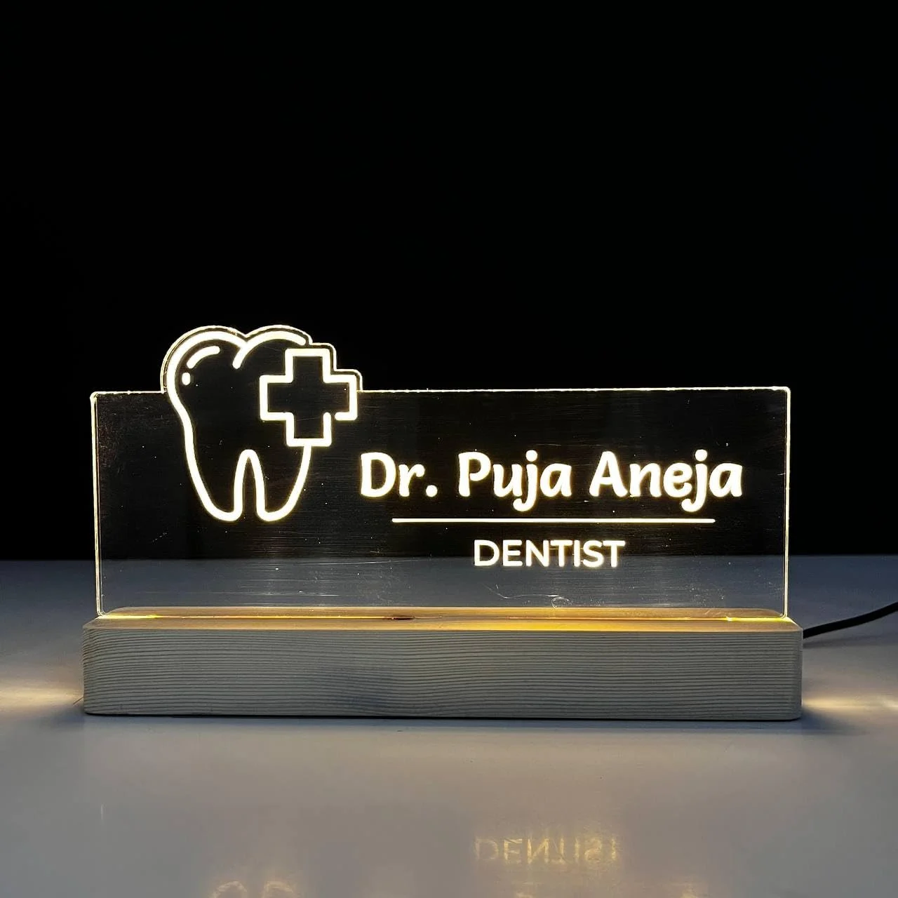 Name lamp for dentists