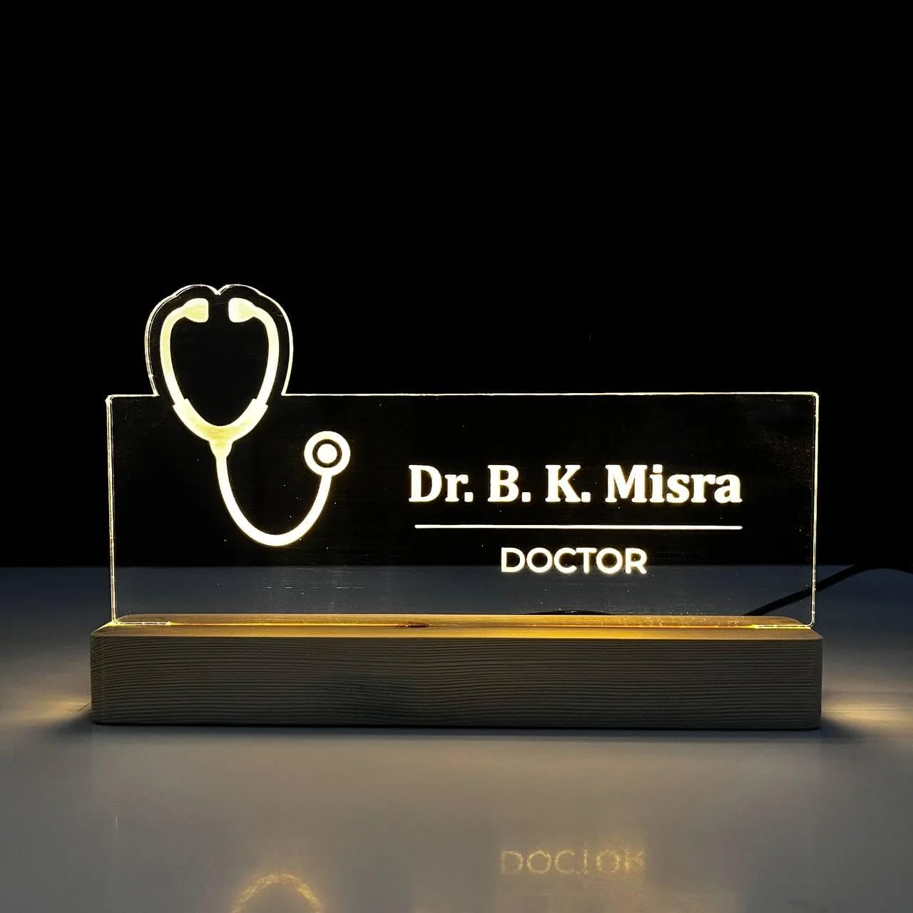 Stethoscope name lamp for doctors