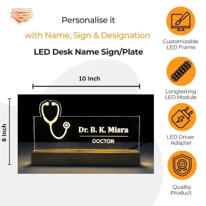 Stethoscope name lamp for doctors – size 10 x 6 inch