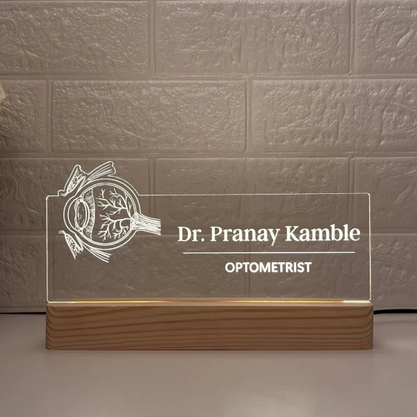 Name lamp for eye doctors & optometrists