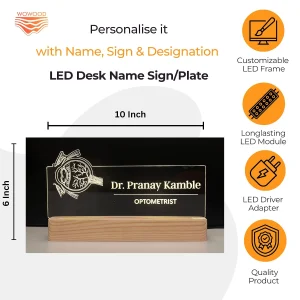 Name lamp for eye doctors & optometrists – size 10 x 6 inch