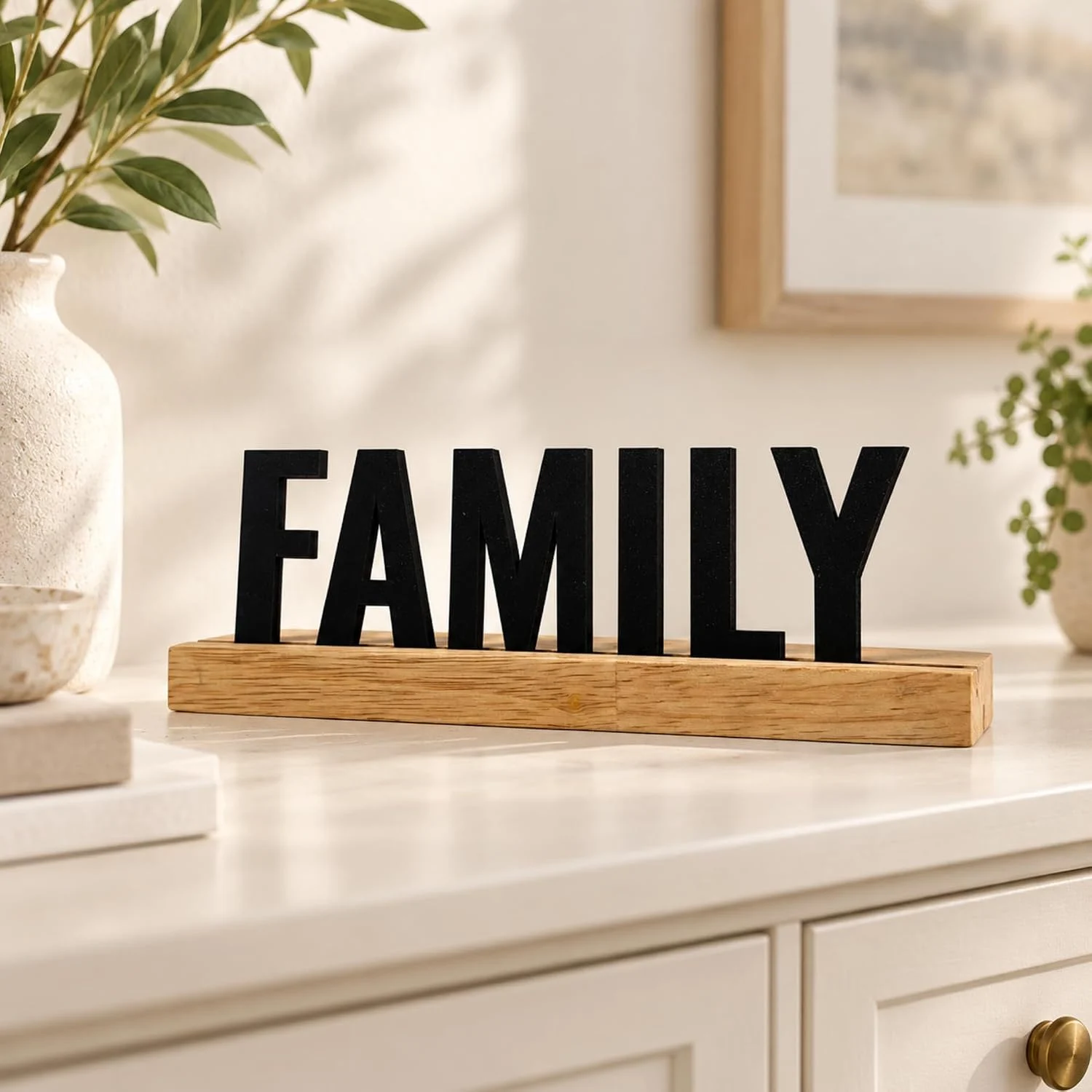 Family Wooden Table Sign – Home Shelf Decor