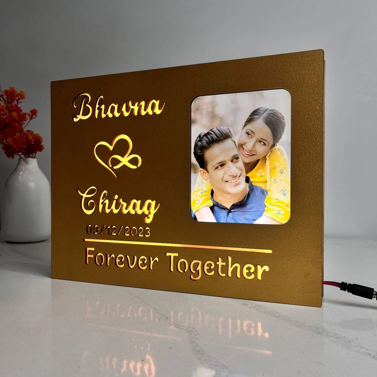 Forever together photo lamp – lit up