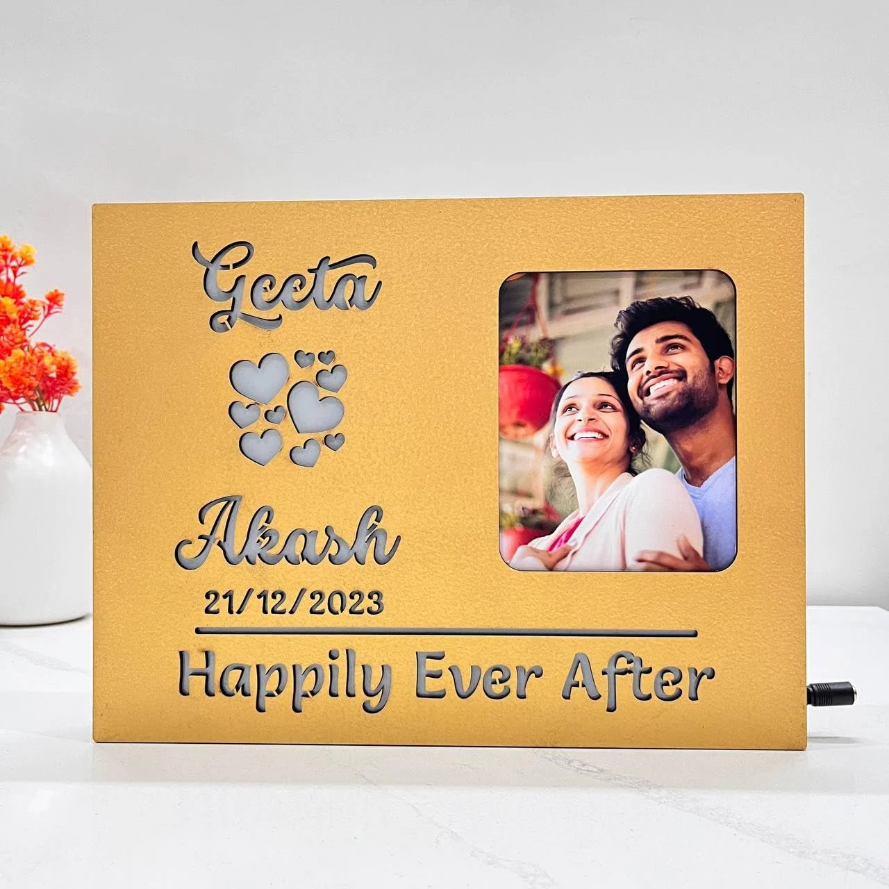 Happily ever after photo lamp