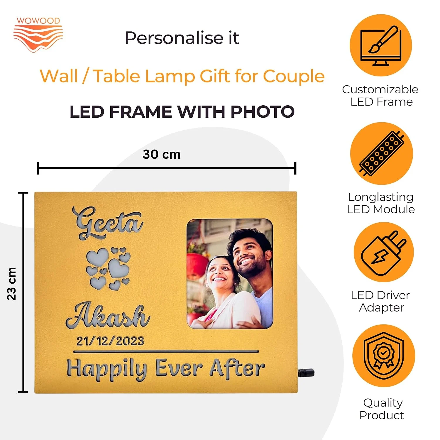 Happily ever after photo lamp – another view