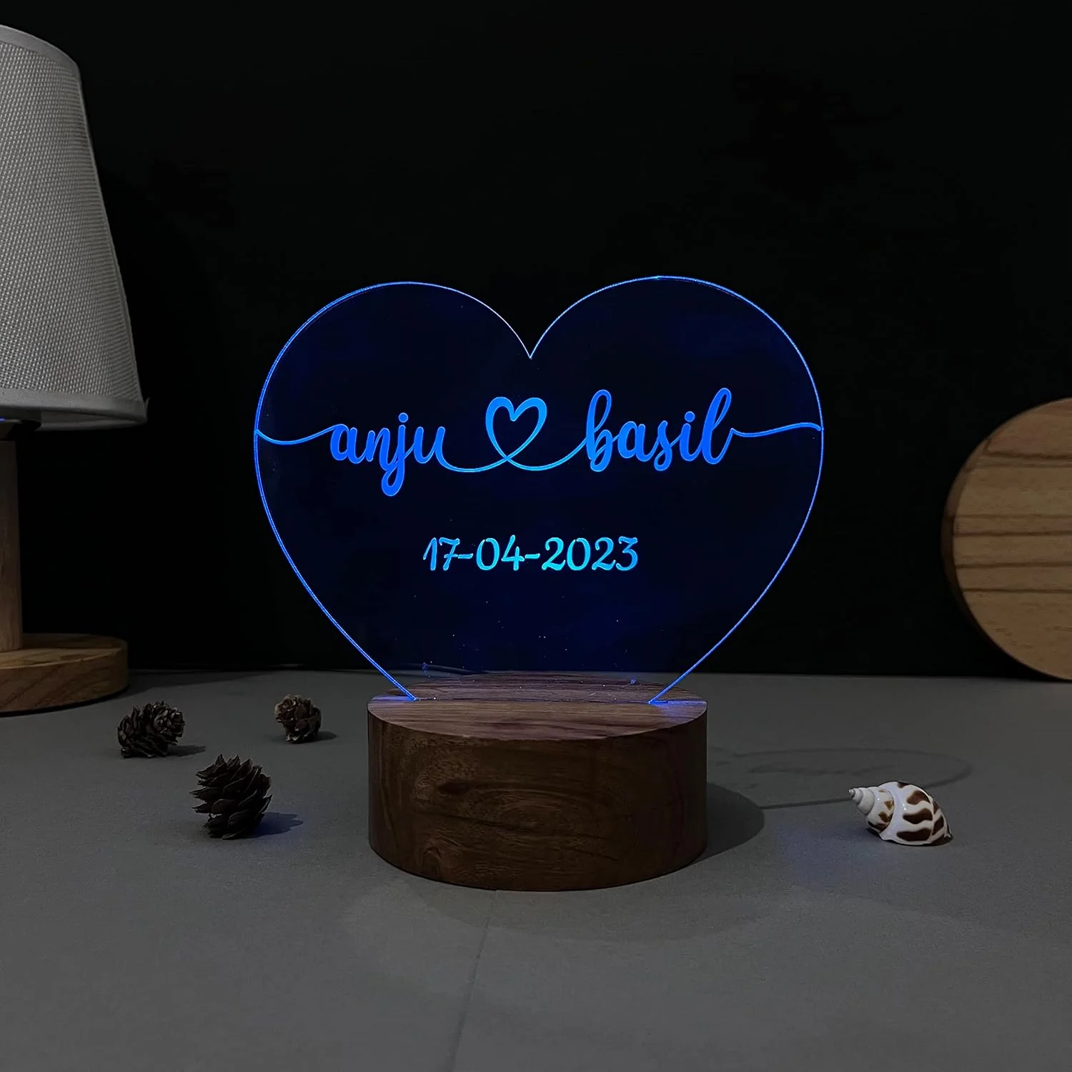 Heart Couple Name Lamp – Multicolour LED – lit up