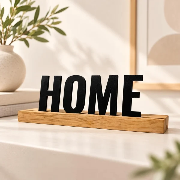 HOME Wooden Table Sign – Living Room Decor