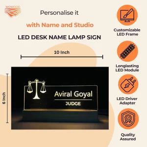 Name lamp for judges – size 10 x 6 inch