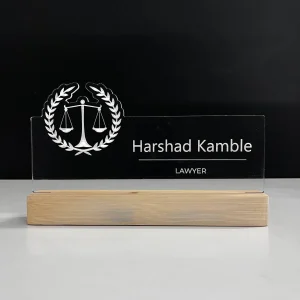 Name lamp for lawyers – glowing on a desk