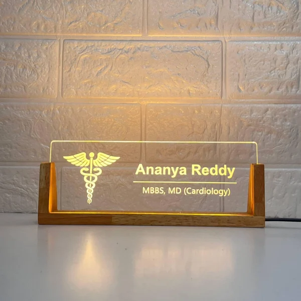 LED desk name plate for doctors