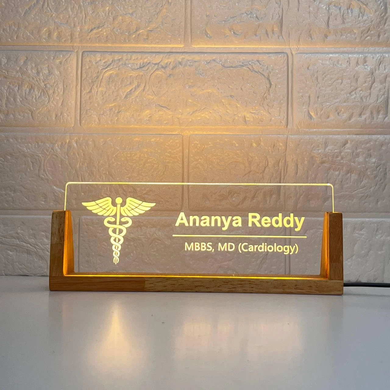 LED desk name plate for doctors