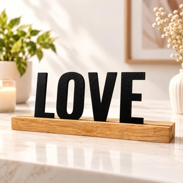 LOVE Wooden Table Sign – Romantic Decor & Gift