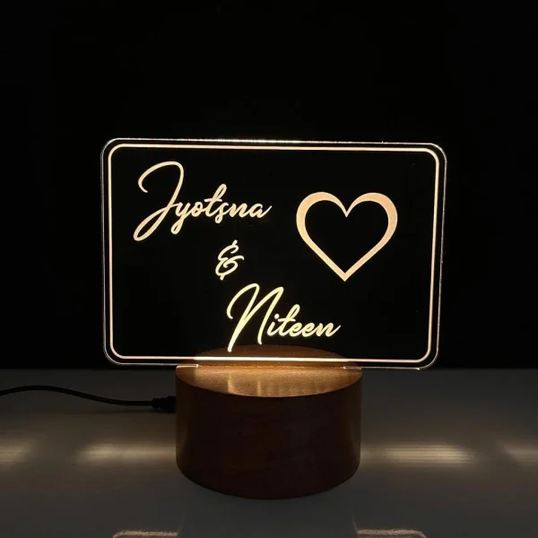 Couple Name Lamp with Heart – Script Names
