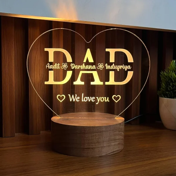 Multicolour dad name lamp