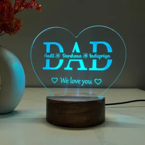 Multicolour dad name lamp – colour option