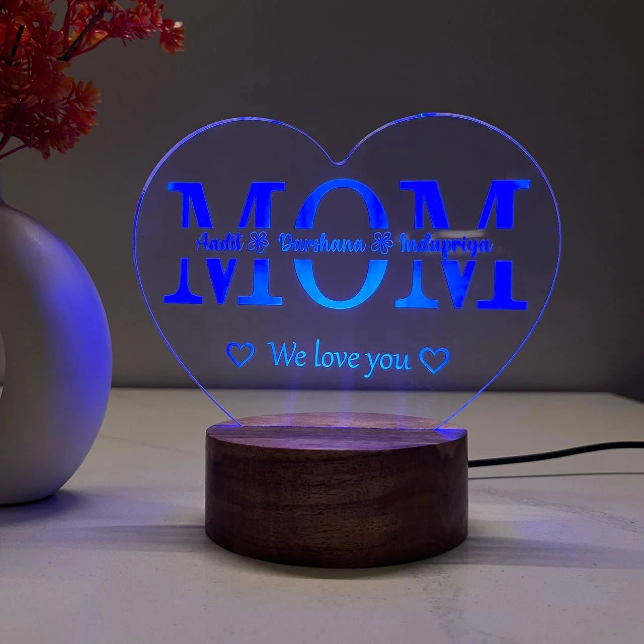 Multicolour mom name lamp – colour option