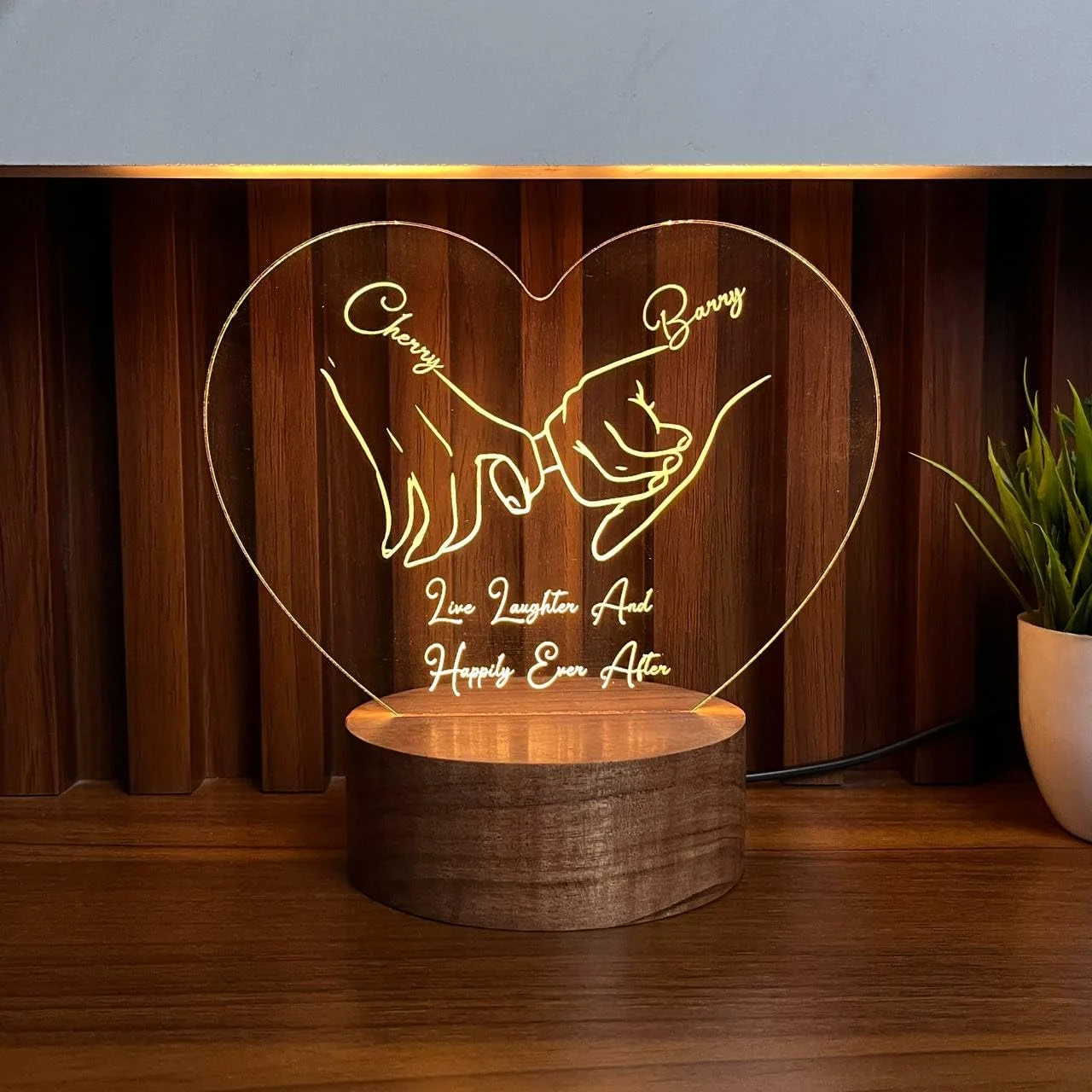 Multicolour pinky promise couple lamp – warm white glow