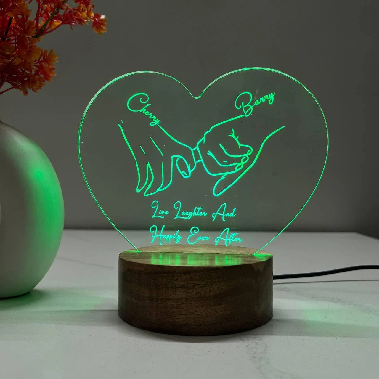 Multicolour pinky promise couple lamp – colour option