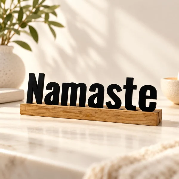 Namaste Wooden Table Sign – Entrance & Desk Decor