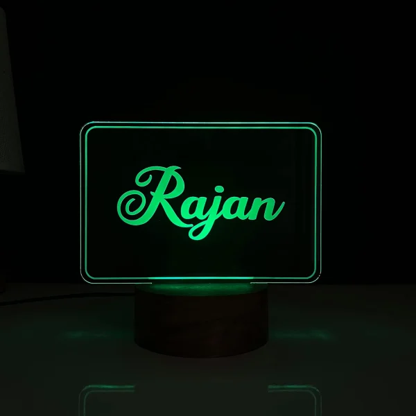 Multicolour name lamp in script