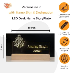Name lamp for navy officers – size 10 x 6 inch