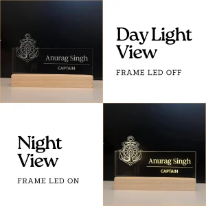 Name lamp for navy officers – day and night view