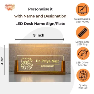 Mother and baby LED desk name plate – size 9 x 3 inch