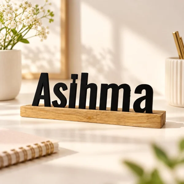 Name wooden table sign for her