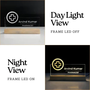 Name lamp for pharmacists & medical stores – day and night view