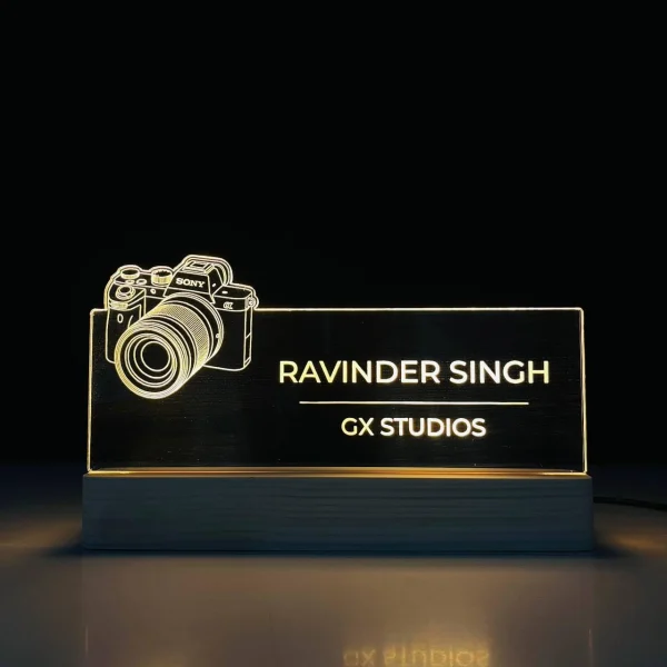 Name lamp for photographers