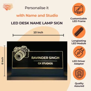 Name lamp for photographers – size 10 x 6 inch