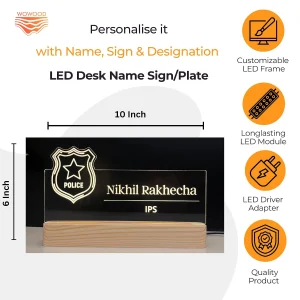 Name lamp for police officers – size 10 x 6 inch