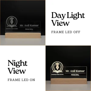 Name lamp for principals – day and night view