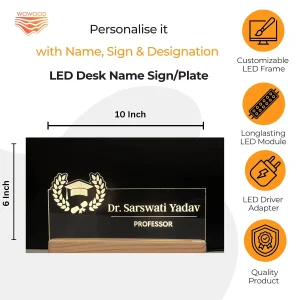 Name lamp for professors – size 10 x 6 inch
