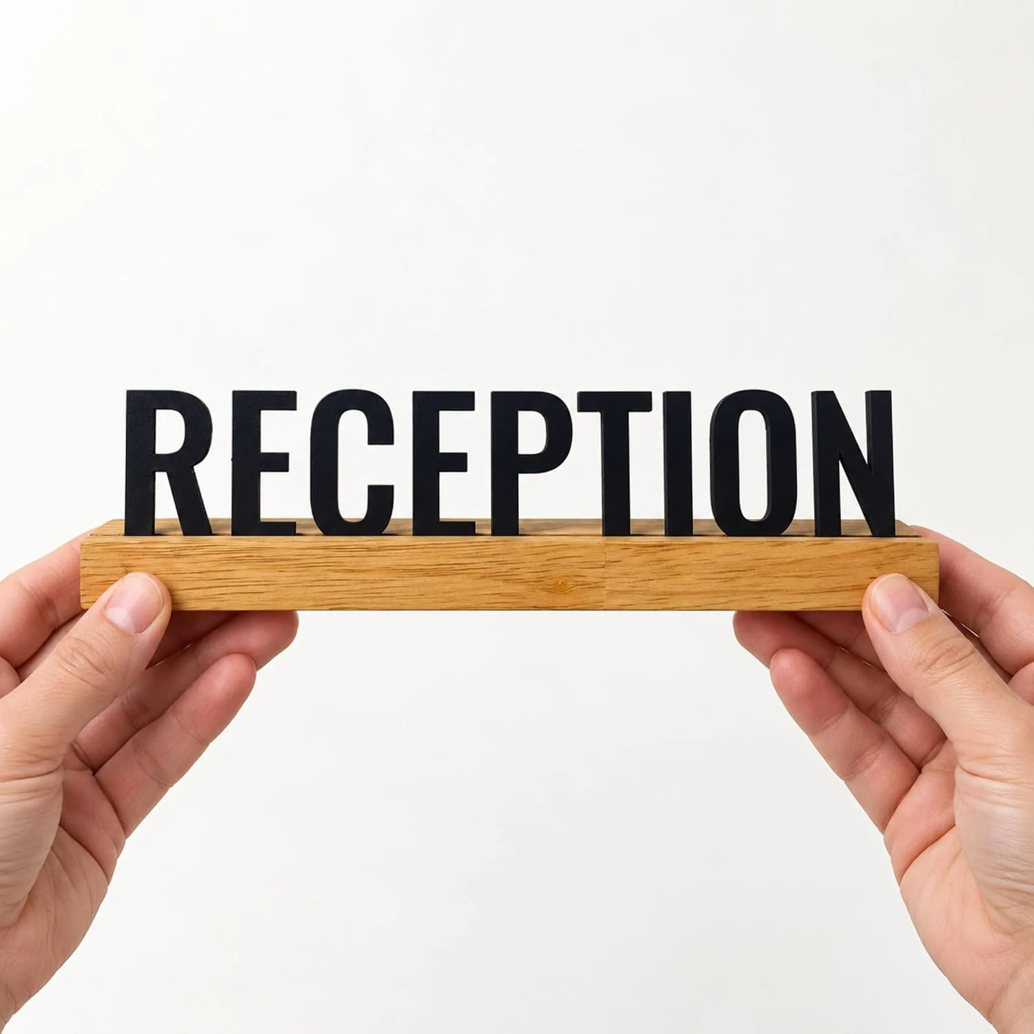 Reception Wooden Desk Sign – Office, Clinic & Hotel – photo 7