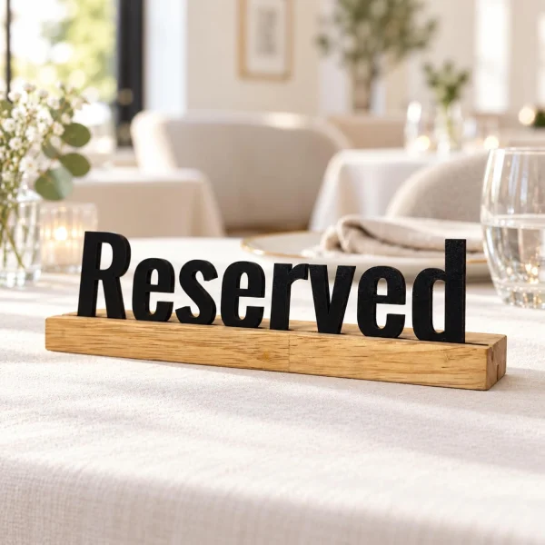 Reserved Wooden Table Sign – Restaurant & Café