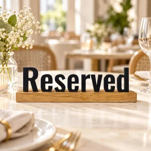 Reserved wooden table sign – photo 2